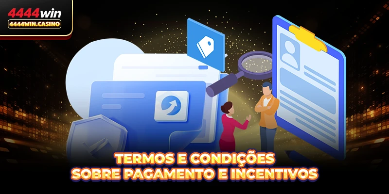 Termos e condições sobre Pagamento e Incentivos